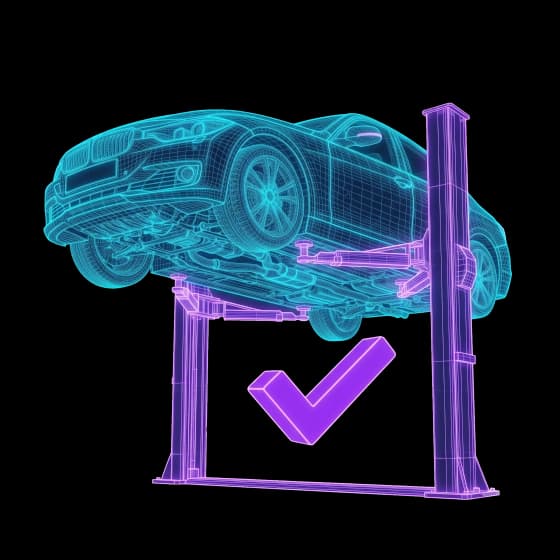Fahrzeug-Wireframe auf dem Prüfstand